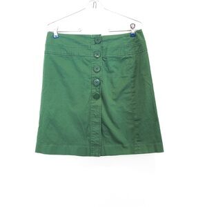 Vintage Talbots Y2K 2000's Era Green Stretch Button Front Low Rise Skirt 6